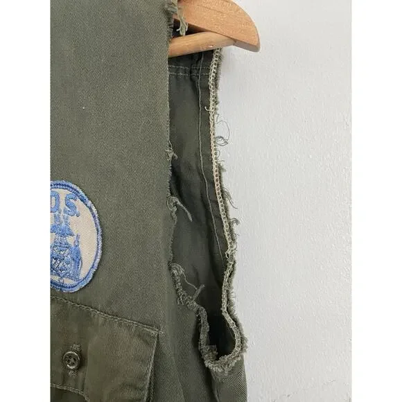 Vtg DSNY Department Of Sanitation Uniform Vest Cutoff Shirt New York City - Picture 5 of 12